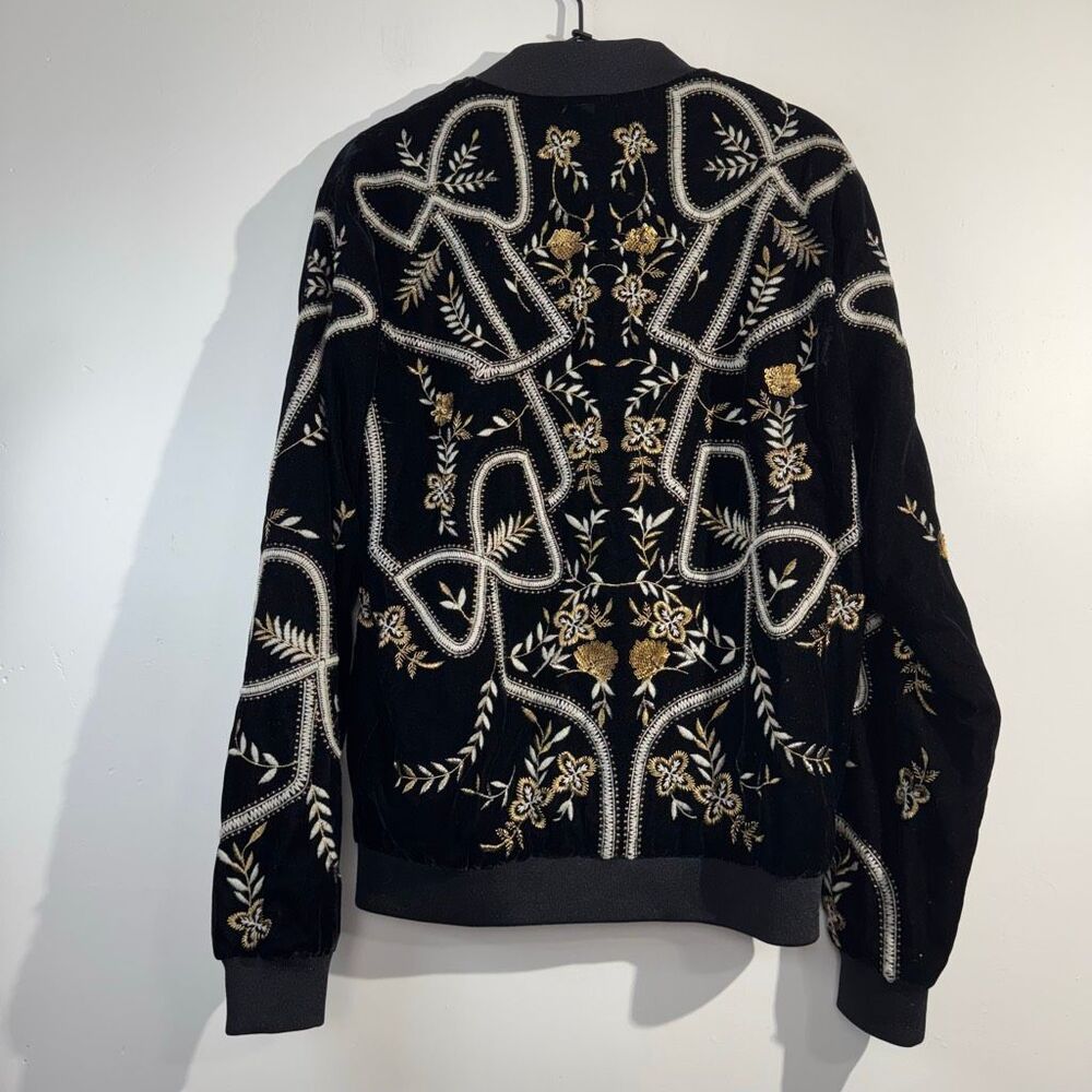 Zara Man Limited Edition Velvet Embroidered Bomber Jacket M - Picture 4 of 7